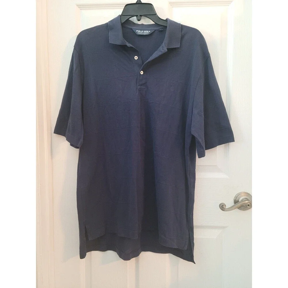 Mens Vintage Polo Golf Ralph Lauren Navy Blue Polo Shirt Size Large
